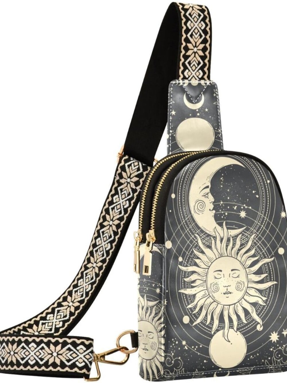Crossbody Sling Bag for Women Leather Shoulder Chest Bag